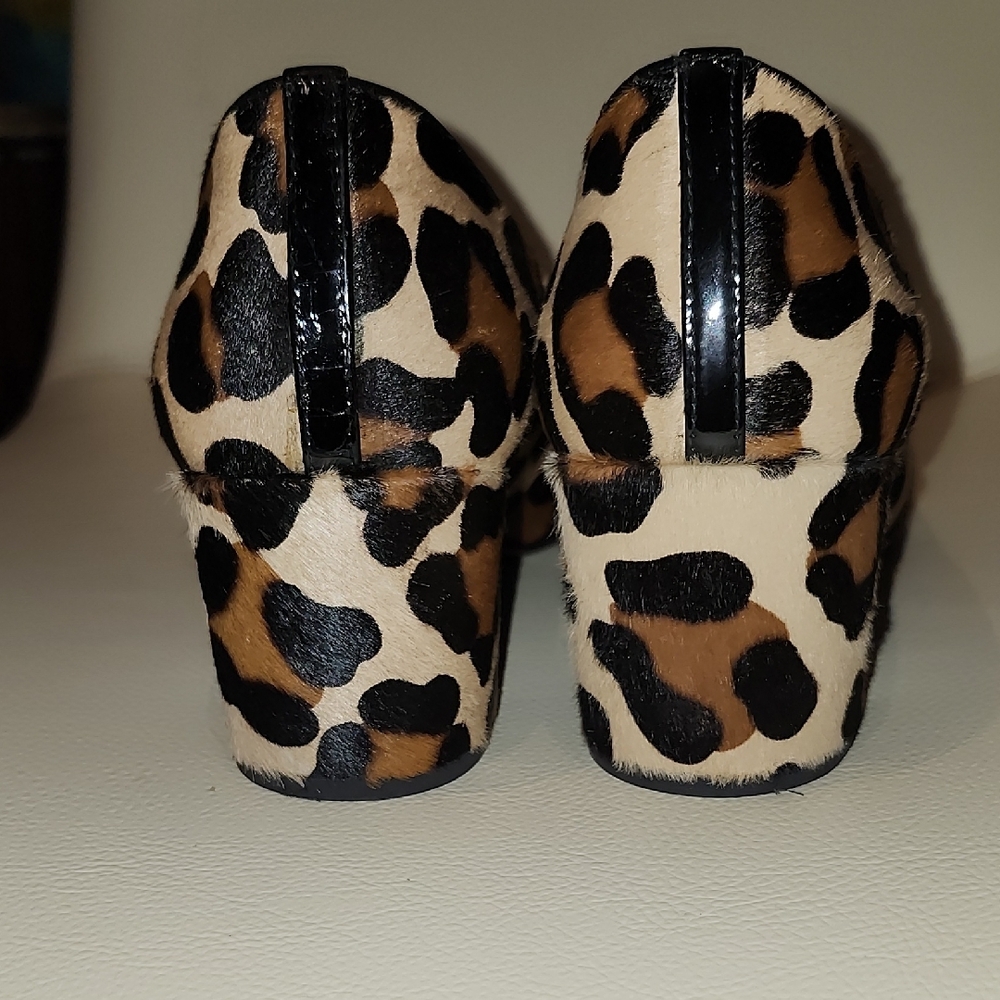 Margaux "The Heel" Leopard Print Pony Hair Heels Size 8.5 M - Picture 4 of 12